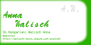 anna walisch business card